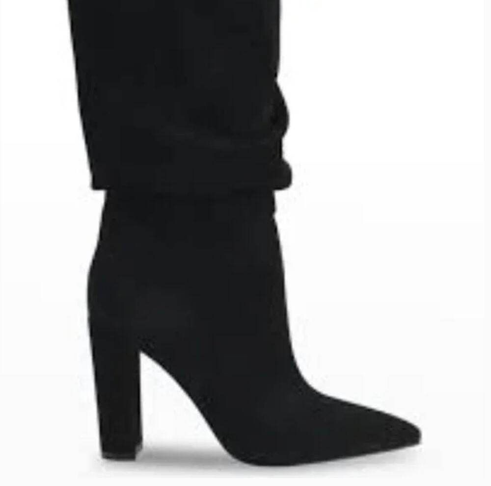 Marc Fisher Gomer Slouchy Suede Boots 5.5 Black NWOT Heel Glam Capsule